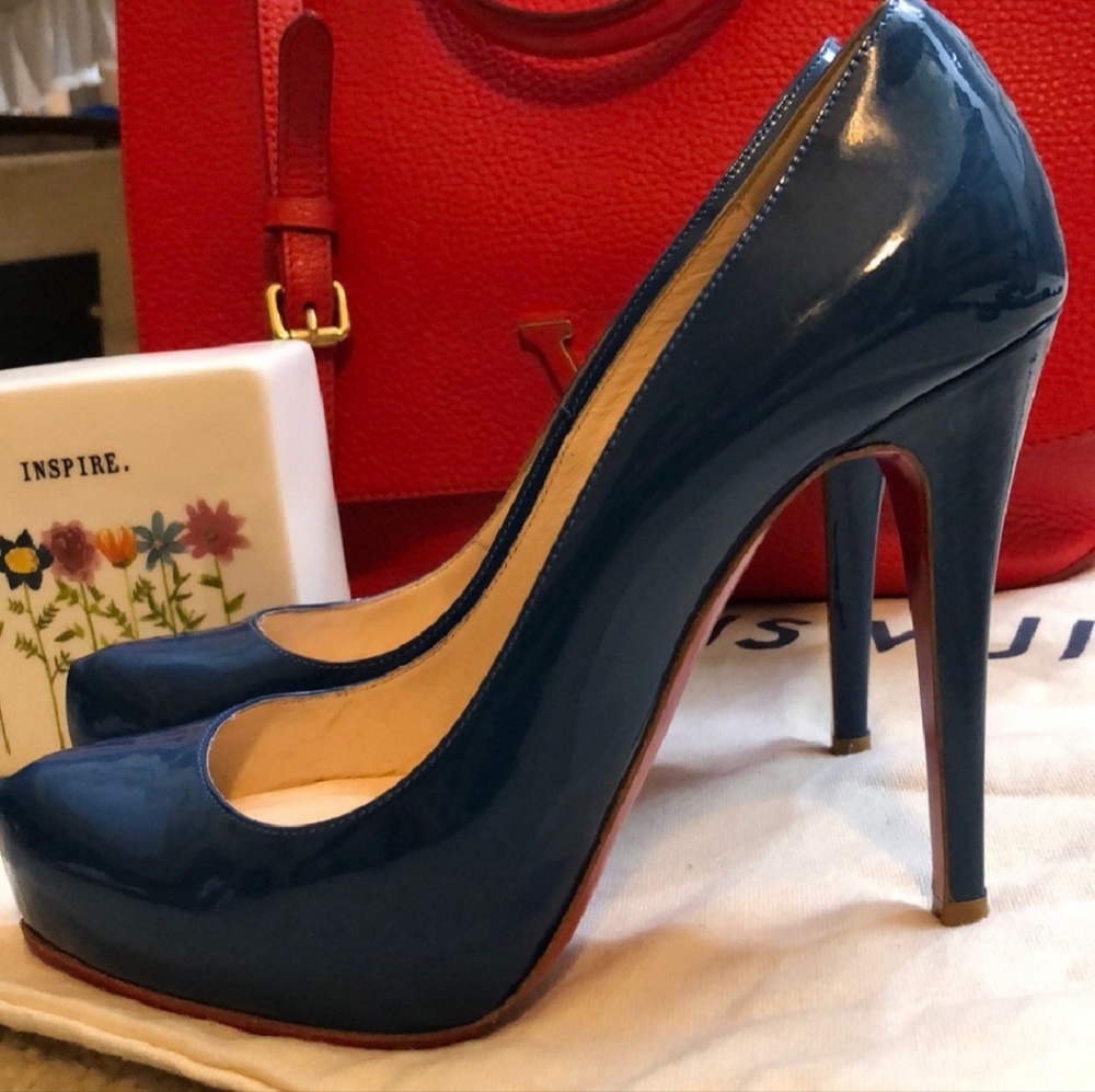 Christian Louboutin Blue Rolando heels 37.5